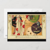 Art Deco -  halloween faces Briefkaart (Voorkant / Achterkant)