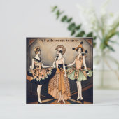 Art Deco Halloween-feest uitnodiging | Vintage 192 (Staand voorkant)