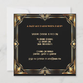 Art Deco Halloween-feest uitnodiging | Vintage 192 (Achterkant)