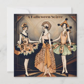 Art Deco Halloween-feest uitnodiging | Vintage 192 (Voorkant)