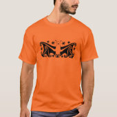 Art Deco Halloween Flying Bat Sterrennacht T-shirt (Voorkant)