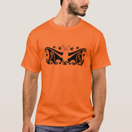 Art Deco Halloween Flying Bat Sterrennacht T-shirt