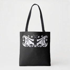 Art Deco Halloween Flying Bat Sterrennacht Tote Bag