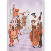 Art Deco Halloween-illustratie – Vintage jaren 20 Sticker (Voorkant)