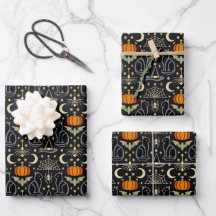 Art Deco Halloween met vintage katten