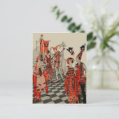 Art Deco Halloween Party Zwarte Kat Uil Bat Briefkaart (Staand voorkant)