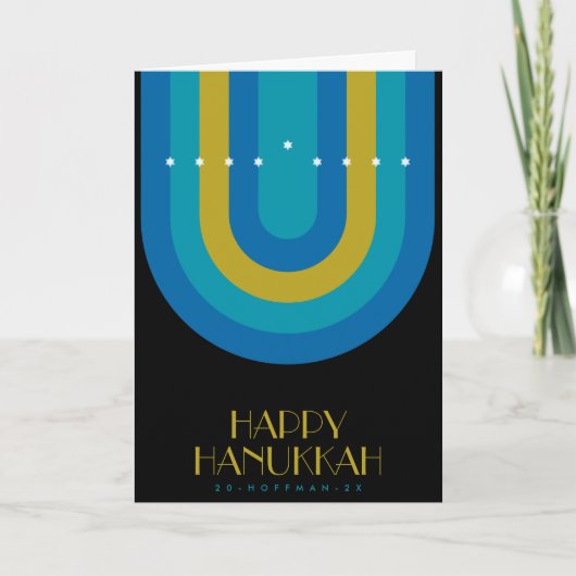 ART DECO HANUKKAH FEESTDAGEN KAART (Voorkant)