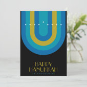 ART DECO HANUKKAH VAKANTIE KAART (Staand voorkant)