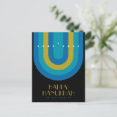 ART DECO HANUKKAH VAKANTIE KAART (Staand voorkant)