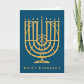 Art Deco Hanukkiah Menorah Happy Hanukkah Feestdagen Kaart (Voorkant)