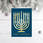 Art Deco Hanukkiah Menorah Happy Hanukkah Folie Feestdagenkaart
