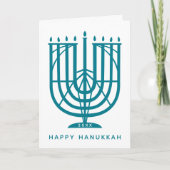 Art Deco Hanukkiah Menorah Happy Hanukkah Holiday Feestdagen Kaart (Voorkant)