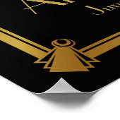 Art Deco Happy Birthday GATSBY print goud (Hoek)