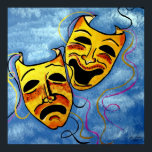ART DECO HAPPY EN SAD POSTER<br><div class="desc">KARTDECO HAPPY EN SAD ACRYLIC PAIND GOLD AND BLUE,  INTENSE COLORS ON CANVAS GREAT FOR LIVE ROOM</div>