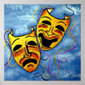 ART DECO HAPPY EN SAD POSTER (Voorkant)