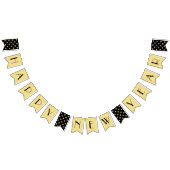 Art Deco Happy New Years Eve Black Faux Gold Vlaggetjes (Alle)