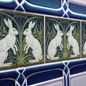 Art Deco Hares Wall Decor Art Nouveau Rabbit Tegeltje