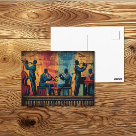 Art Deco Harlem Renaissance Jazzband Kunst Briefkaart