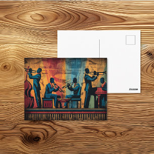 Art Deco Harlem Renaissance Jazzband Kunst Briefkaart