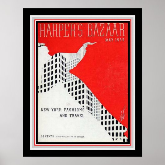 Art Deco Harper's Bazaar 1935 Afdrukken 16x20 Poster (Voorkant)