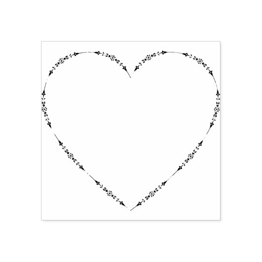 Art deco hart illustratie art stempel (Afrduk)