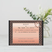 Art Deco Hart & Ziel Koperen Joodse Huwelijksreact Kaart (Staand voorkant)