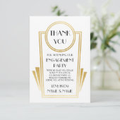 Art Deco Hartelijk dank 20s Verloving huwelijkskaa Kaart (Staand voorkant)