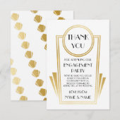 Art Deco Hartelijk dank 20s Verloving huwelijkskaa Kaart (Voorkant / Achterkant)