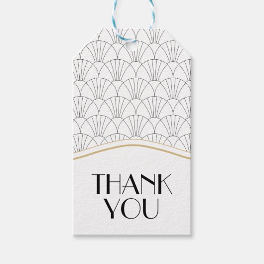 Art Deco Hartelijk dank Label voor Favors/Welkomst Cadeaulabel (Voorkant)