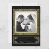 Art Deco Hartelijk dank voor uw huwelijk met Champ Kaart (Achterkant)