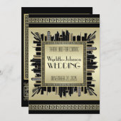 Art Deco Hartelijk dank voor uw huwelijk met Champ Kaart (Voorkant / Achterkant)