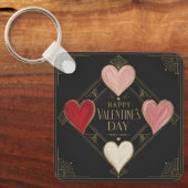 Art Deco Hartstochten Sleutelhanger (Voorkant)