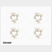 Art Deco Heart Ovale Sticker (Vel)