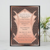 Art Deco Heart & Soul Copper Jewish Wedding Kaart (Staand voorkant)