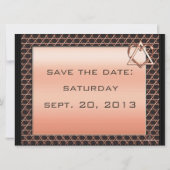 Art Deco Heart & Soul Copper Jewish Wedding Kaart (Achterkant)