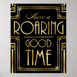 Art Deco heeft een ROAREND GOED TIME Sign Print