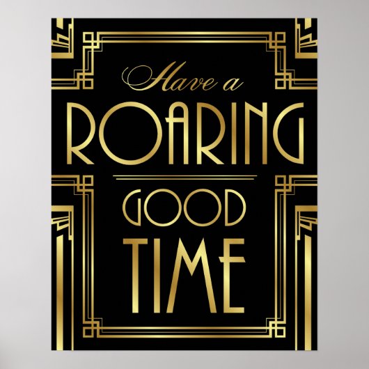 Art Deco heeft een ROAREND GOED TIME Sign Print (Voorkant)