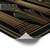 Art Deco Heilige Lotus Hemels Kompas Poster (Hoek)