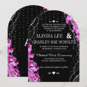 Art Deco Heirloom Sweet Pea op Black Wedding Kaart (Voorkant / Achterkant)