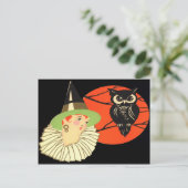 Art Deco Heks Uil Volle Maan Briefkaart (Staand voorkant)
