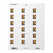 Art Deco Heksen Jack O Lantern Pompoen Etiket (Full Sheet)
