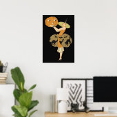 Art Deco Heksen Jack O Lantern Pompoen Zwarte Kat Poster (Thuiskantoor)
