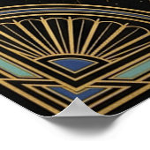 Art Deco Hemelkaart Poster | Goud Teal (Hoek)