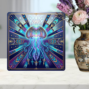 Art Deco Hemelse kwal Diepzee Gloei Keramiek Tegeltje