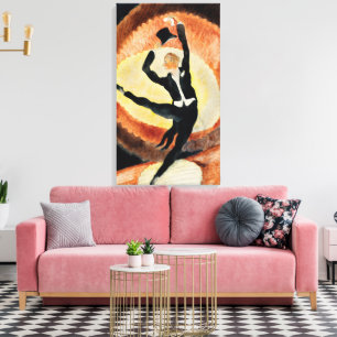 Art Deco Heren Danser Tophoed uit de Jaren 20 Anti Canvas Afdruk