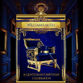 Art Deco Heren Elegante Gouden Marine Verjaardag Kaart