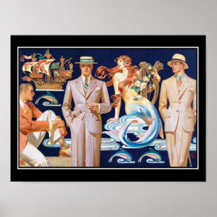 Art Deco Heren Mode Vintage Poster