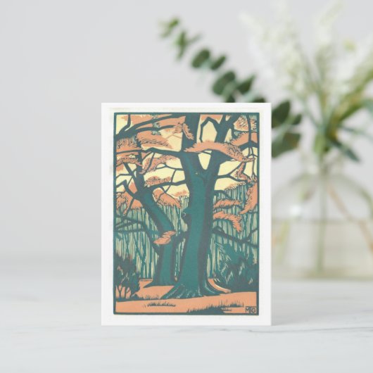  art deco Herfst/herfstbomen Briefkaart (Staand voorkant)