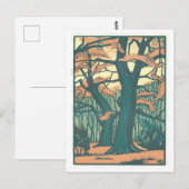 art deco Herfst/herfstbomen Briefkaart (Voorkant / Achterkant)