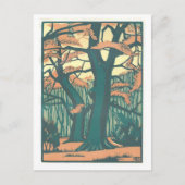  art deco Herfst/herfstbomen Briefkaart (Voorkant)